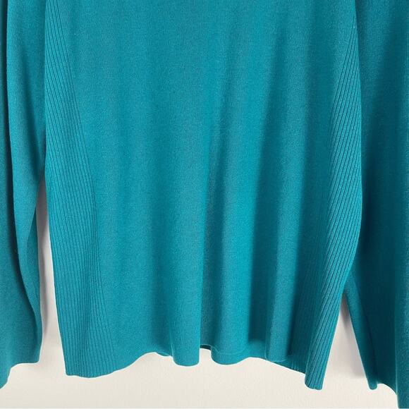 Chico’s green teal blue turtleneck viscose sweater XL/16 - Picture 3 of 6